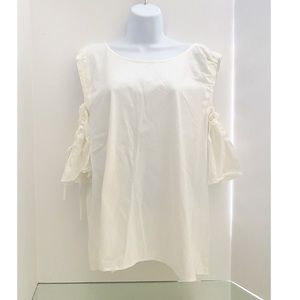 H&M White Open Shoulder Top